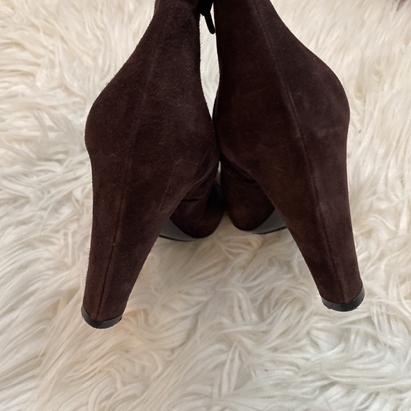 Roberto Del Carlo Brown Suede Heeled Booties - Picture 6 of 9